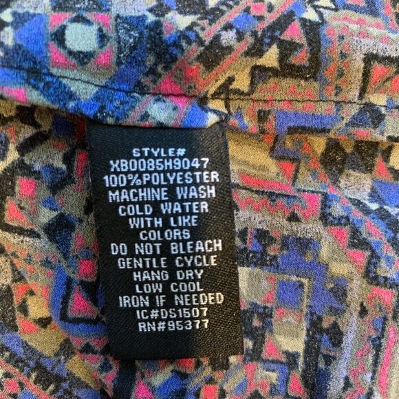 Sanctuary Tank Top Button Blouse Multicolor Geometric Sz S 60A - Picture 8 of 8